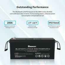 Load image into Gallery viewer, Renogy 12V 200Ah Lithium Iron Phosphate Battery w/ Bluetooth
