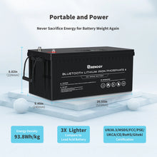Load image into Gallery viewer, Renogy 12V 200Ah Lithium Iron Phosphate Battery w/ Bluetooth

