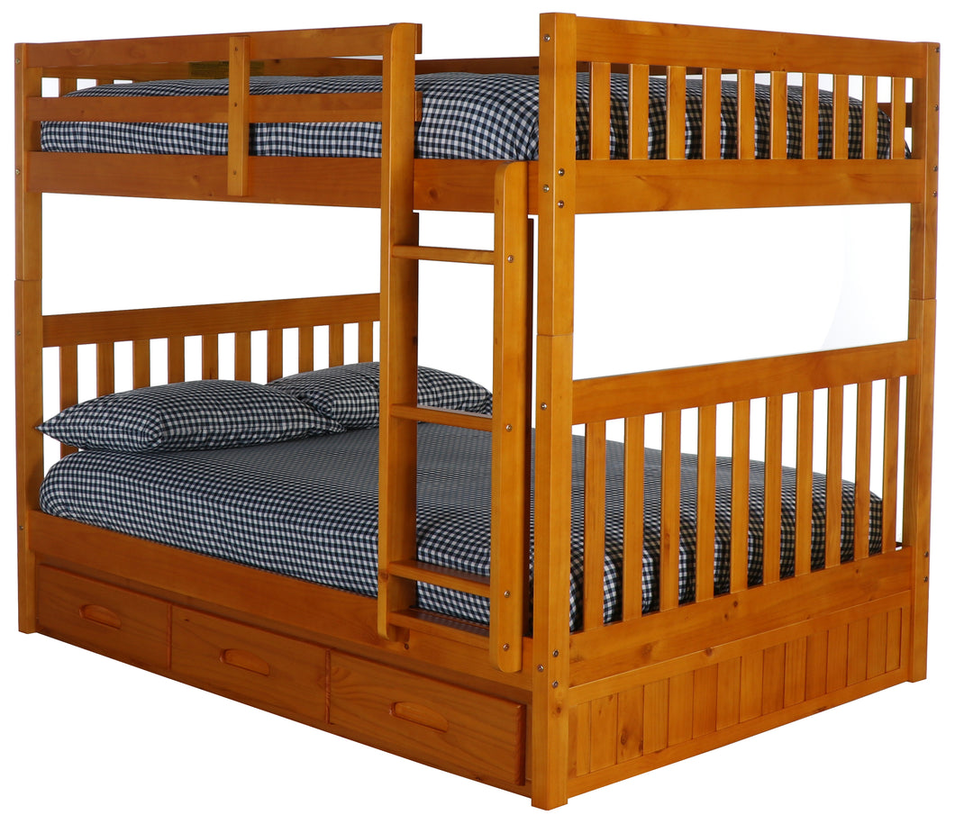 American Furniture Classics - Full over Full Bunk Bed with Three Underbed Drawers