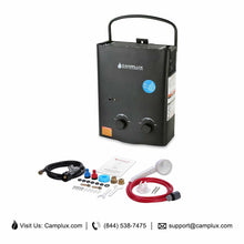 Load image into Gallery viewer, Camplux 5L 1.32 GPM Outdoor Portable Tankless Water Heater Black
