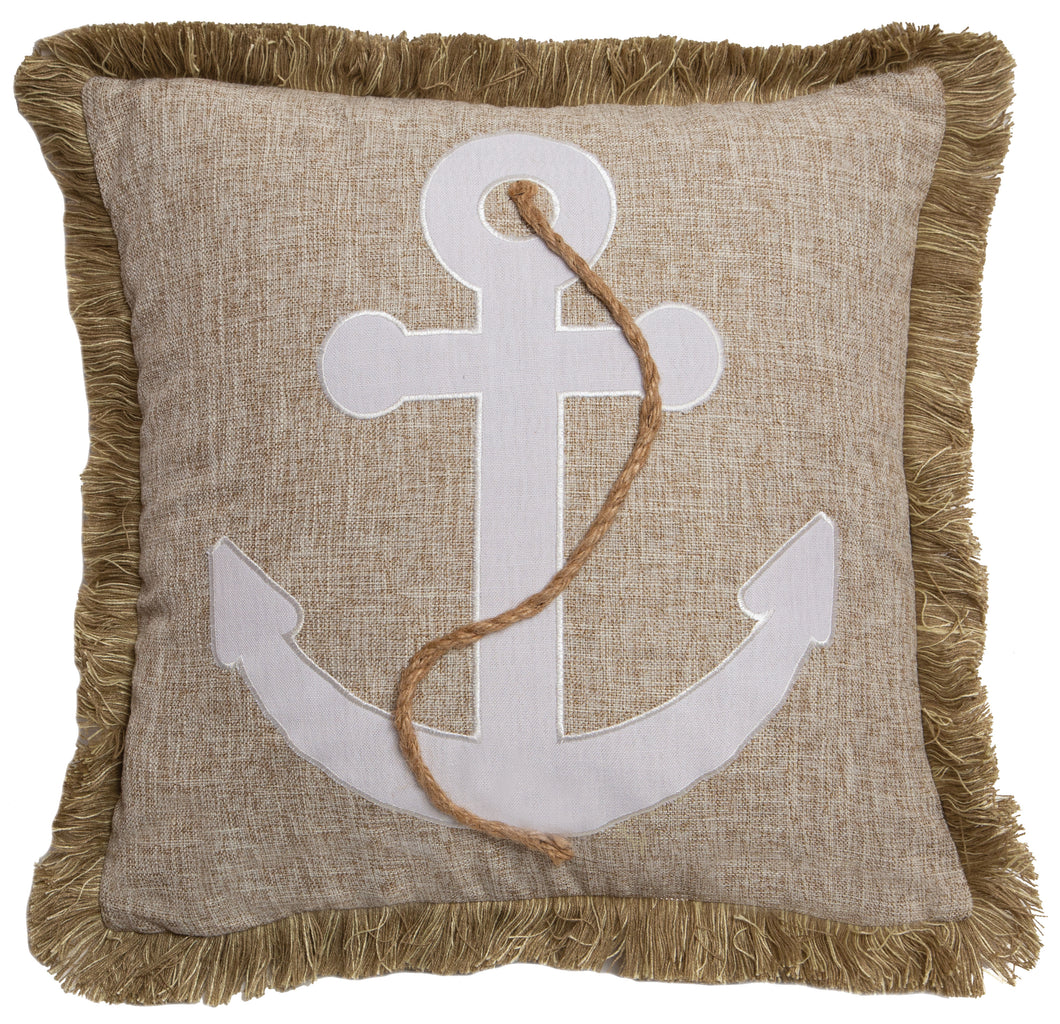 Carstens Anchors Away Nautical Coastal Throw Pillow