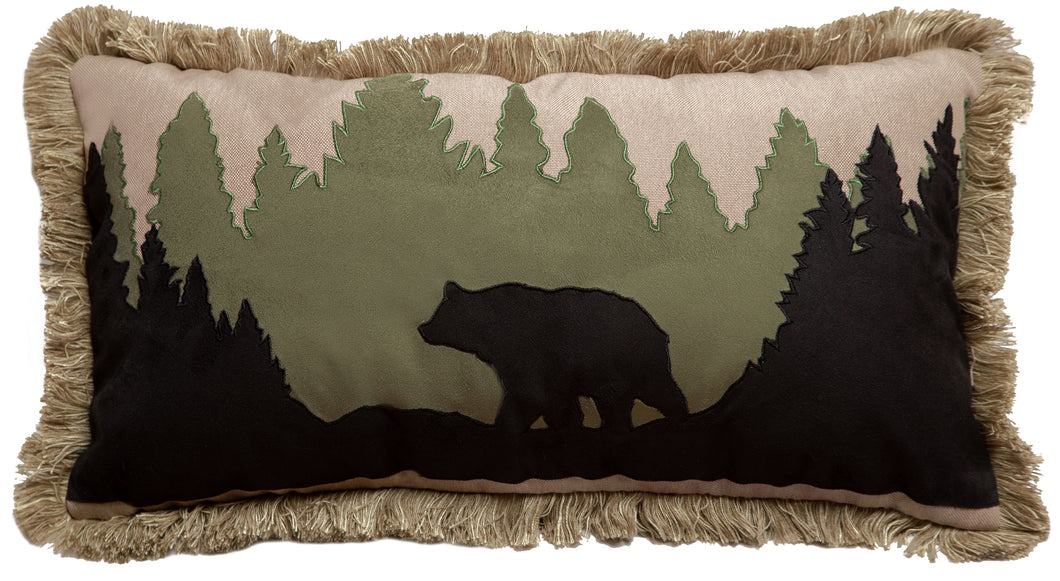 Carstens Bear Scene Rustic Cabin Throw Pillow