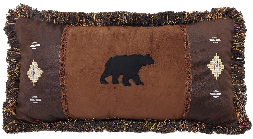 Carstens Bear and Diamonds Rustic Cabin Throw Pillow