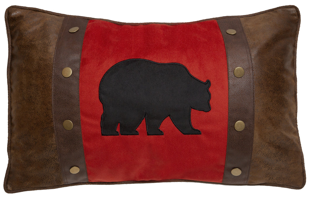 Carstens Bear and Rivets Rustic Cabin Throw Pillow