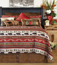 Load image into Gallery viewer, Carstens Cabin and Lodge Stripe Rustic Quilt Set (Twin/Queen/King)
