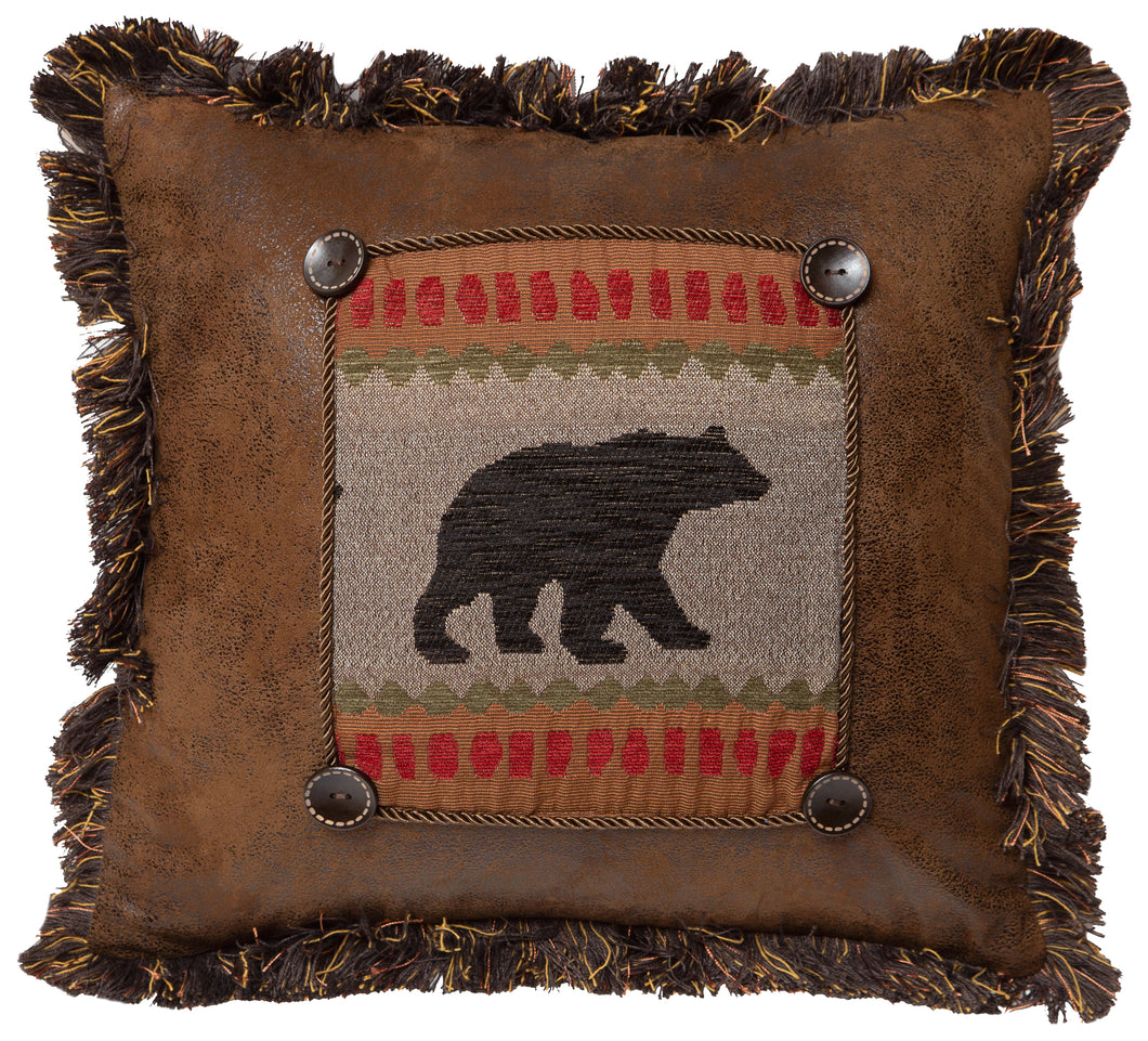 Carstens Maple Lake Bear Rustic Cabin Throw Pillow