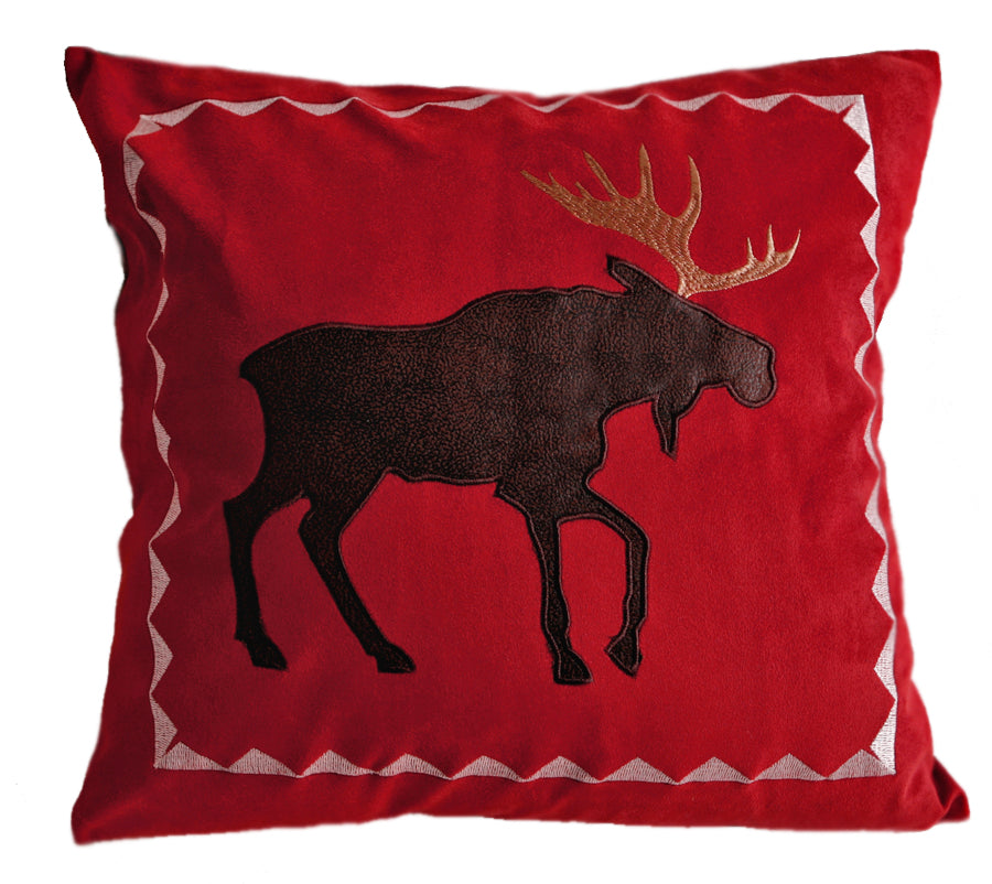 Carstens Red Moose Rustic Cabin Throw Pillow