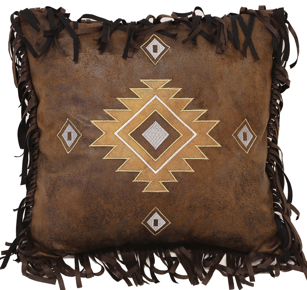 Carstens Old West Diamonds Faux Leather Throw Pillow