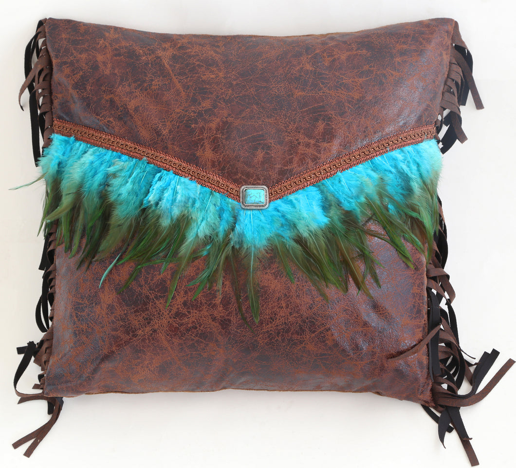 Carstens Turquoise Feather Envelope Pillow