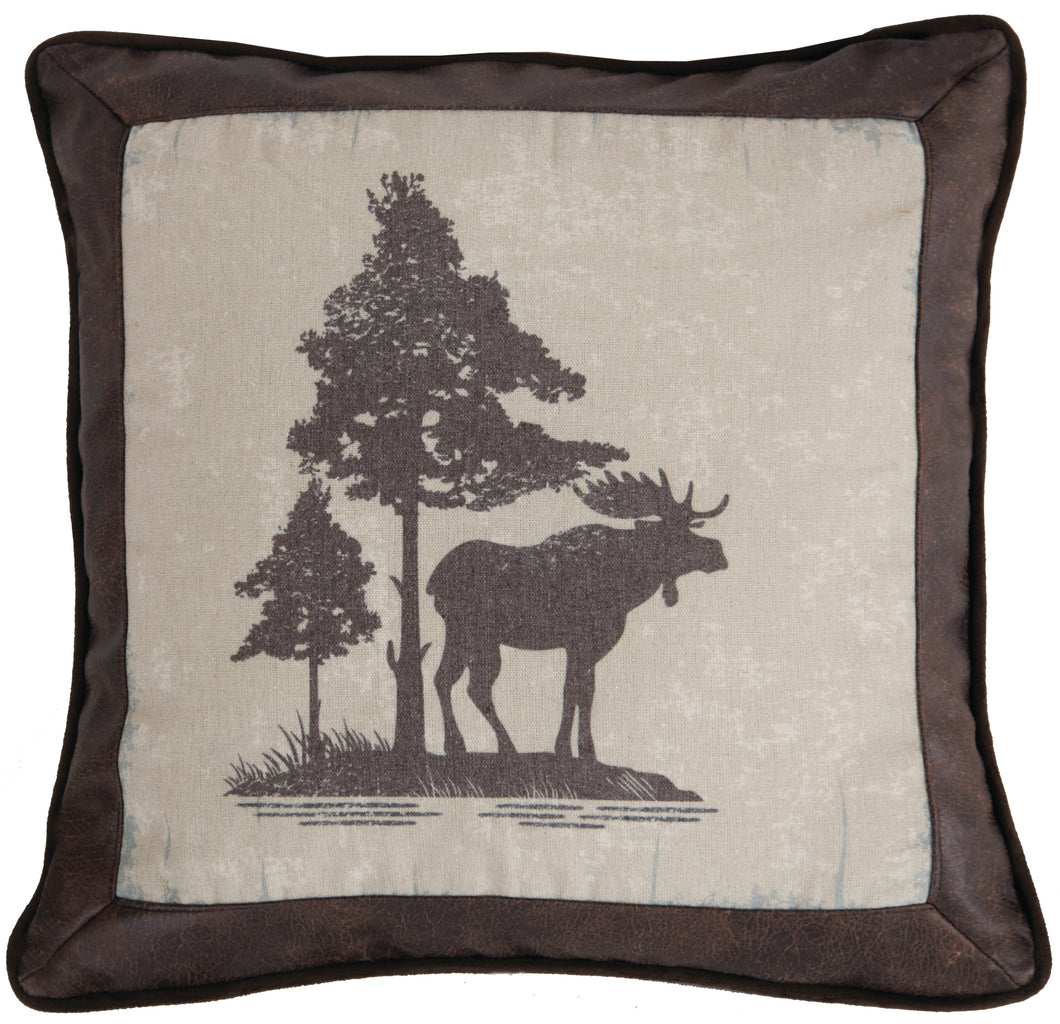 Carstens Vintage Moose Rustic Throw Pillow