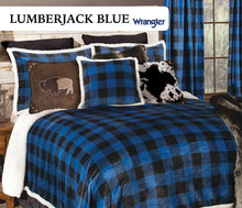 Load image into Gallery viewer, Carstens Wrangler Blue Lumberjack Buffalo Plaid Sherpa Fleece Comforter Set (Twin/Queen/King)
