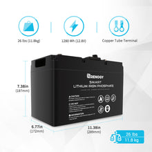 Load image into Gallery viewer, Renogy 12V 100Ah Smart Lithium Iron Phosphate Battery

